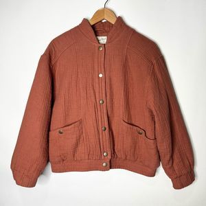 Universal Thread Bomber Jacket Dusty Pink Snap Closure Women Size M